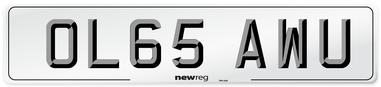 OL65 AWU Number Plate from New Reg